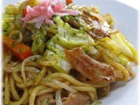 市販の焼きラーメンのタレでとんこつ焼きそば